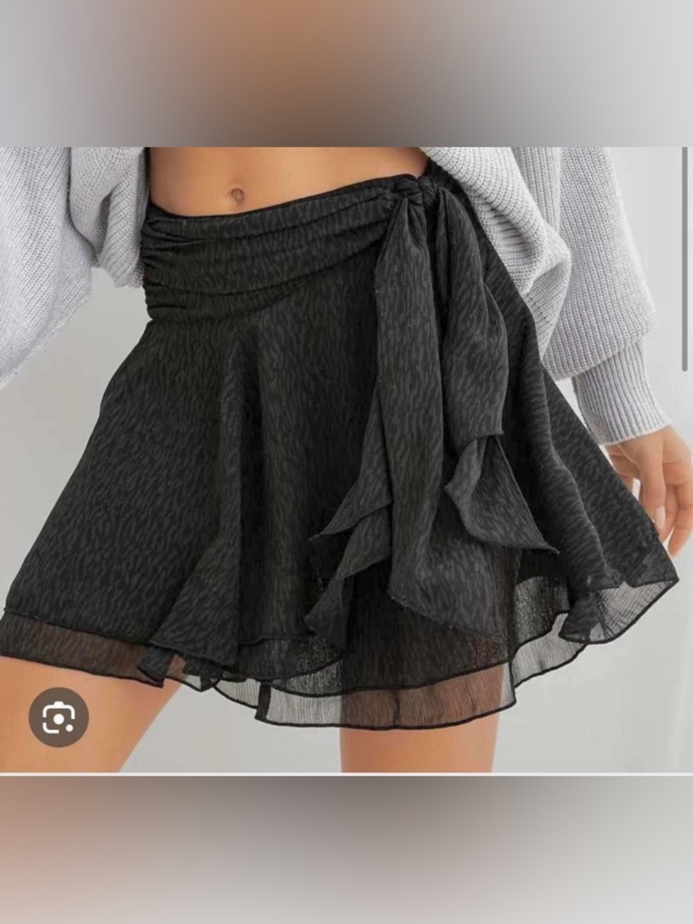 NWOT Aerie Chiffon Ruffle Wrap Mini Skirt Green & Black Size XXL